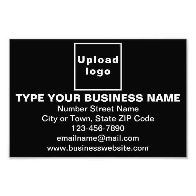 Business Brand on Black Rectangle Photo Print Fototryck (Framsidan)