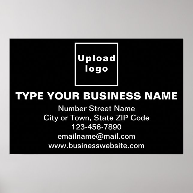 Business Brand on Black Rectangle Poster (Framsidan)