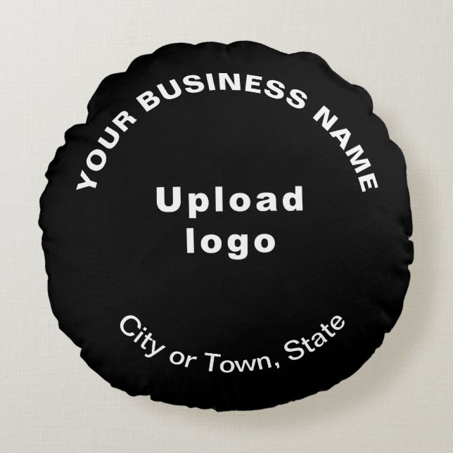 Business Brand on Black Round Dekorativ kudde (Framsidan)