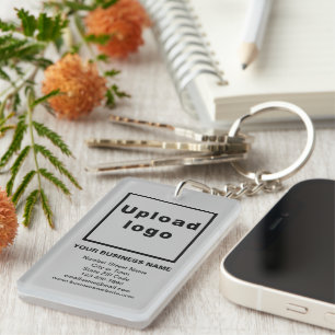 Business Brand on Grått Rectangle Acrylic Keychain