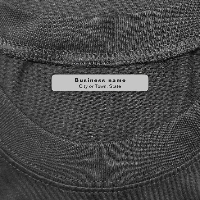 Business Brand on Grått Rectangle Järn på etikett (Gray rectangle iron on label with your business brand)