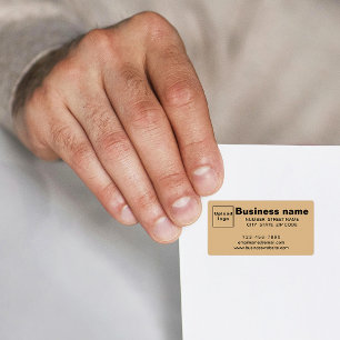 Business Brand on Light Brown Address Label Adressetikett