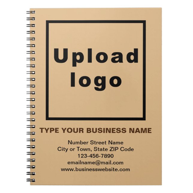 Business Brand on Light Brown Notebook Anteckningsbok (Framsidan)