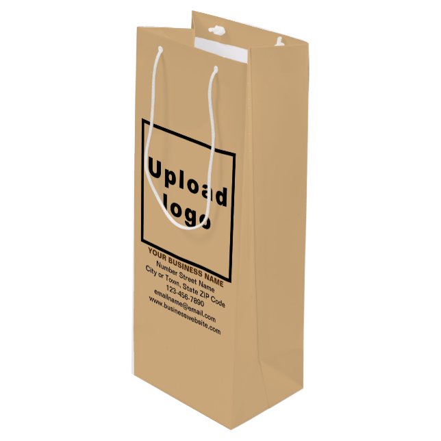 Business Brand on Light Brown Vin Gift Bag (Framsidan Vinklad)