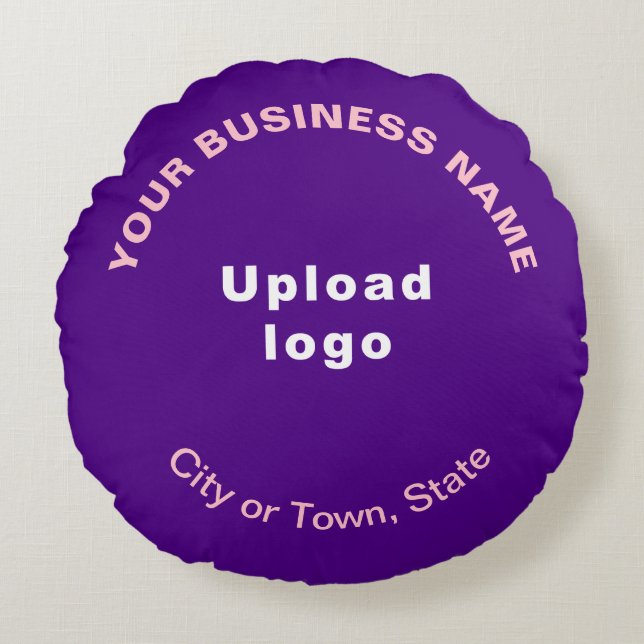 Business Brand on Lila Round Dekorativ kudde (Framsidan)