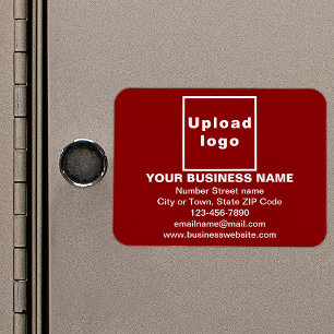 Business Brand on Red Rectangle Flexible Magnet