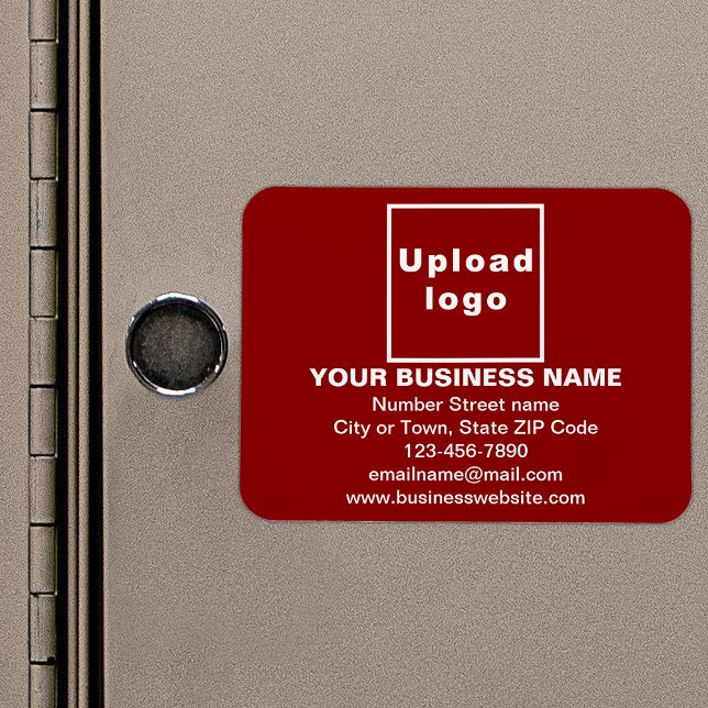Business Brand on Red Rectangle Flexible Magnet (Your business brand on red rectangle flexible magnet as marketing material.)