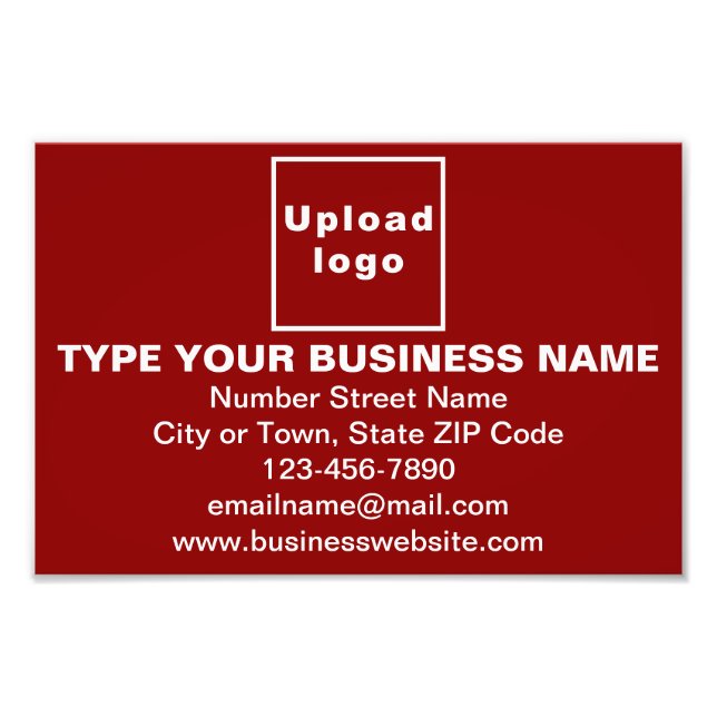 Business Brand on Red Rectangle Photo Print Fototryck (Framsidan)
