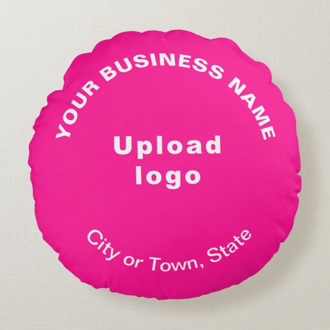 Business Brand on Rosa Round Dekorativ kudde (Framsidan)