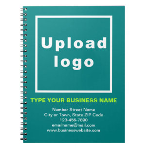 Business Brand on Teal Grönt Notebook Anteckningsbok