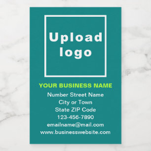Business Brand on Teal Grönt Porträtt Format Mat Etikett