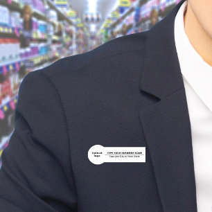 Business Brand on White Badge Shape Namn bricka Namnbricka
