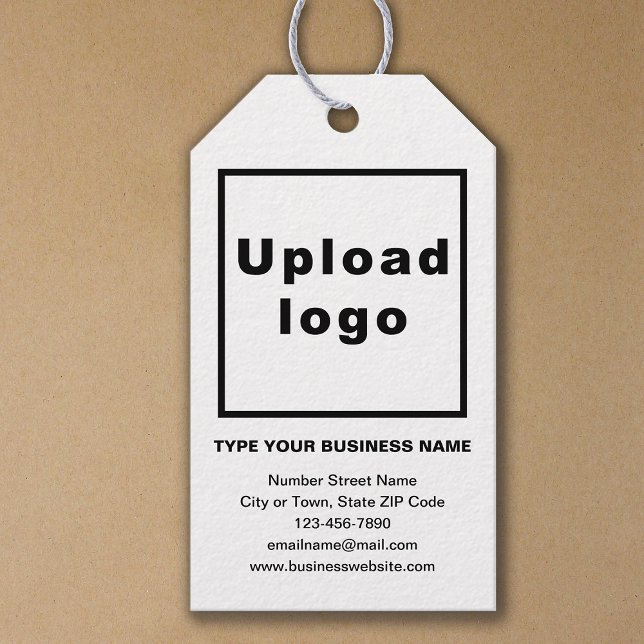 Business Brand on White Gift-Märkre Presentetikett (Build brand name awareness. Your business brand on white gift tag.)