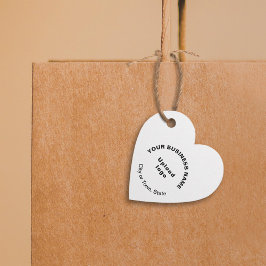 Business Brand on White Heart Shape Märkre Gåvor Etiketter