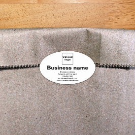 Business Brand on White Oval Shape Sticker Ovalt Klistermärke