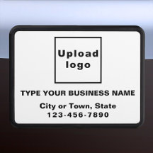 Business Brand on White Plastic Hitch Cover