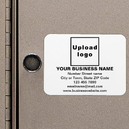 Business Brand on White Rectangle Flexible Magnet