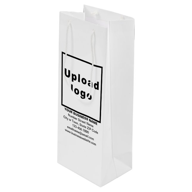 Business Brand on White Vin Gift Bag (Framsidan Vinklad)