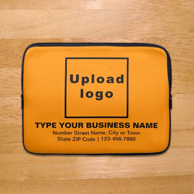 Business Brand Orange Färg Laptop sleeve (Your business brand on orange color laptop sleeve.)