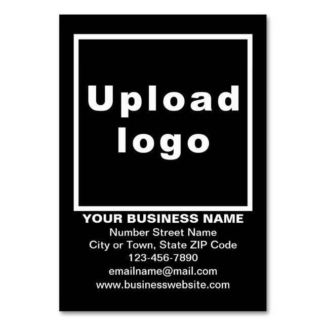 Business Brand på Black Bord Card Bordsnummer (Framsidan)