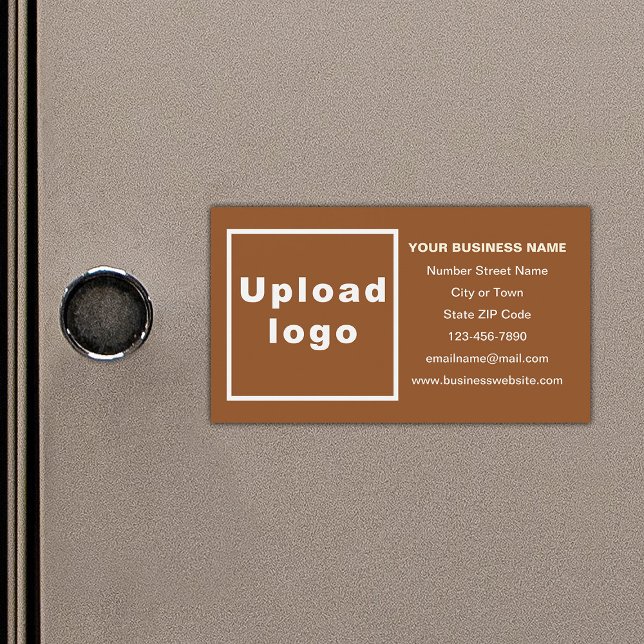 Business Brand på Brown Magnetic Card (Your business brand on small brown rectangle magnetic card.)