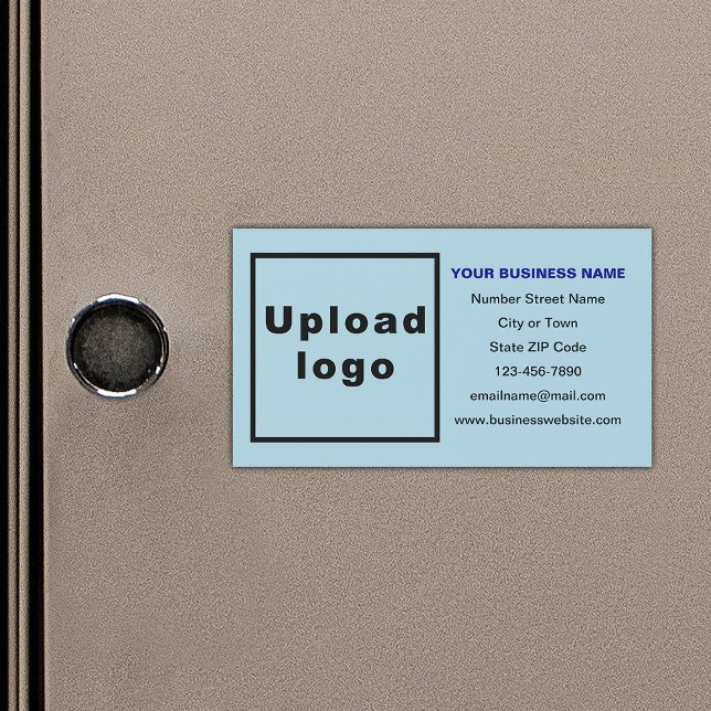 Business Brand på Light Blue Magnetic Card (Your business brand on small light blue rectangle magnetic card.)