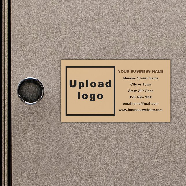 Business Brand på Light Brown Magnetic Card (Your business brand on small light brown rectangle magnetic card.)