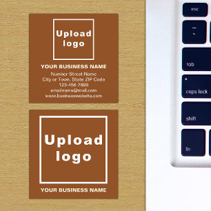 Business Brand på Small Brown Square Card Fyrkantigt Visitkort