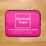 Business Brand Rosa Laptop sleeve<br><div class="desc">Anpassade laptop sleeve att du användor att bygga medvetenheten om varumärket namn. Innehåll är din logotyp, ditt företag eller ditt företag namn, adress och ditt mobila nummer. Design är vit text på rosans bakgrund. Kontrollera utseendet när du har laddat upp logotyp och skrivit in text. Om utseendet passar dig kan...</div>