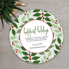 Business Branding - Grått Grönt Botanical Happiest Julkort