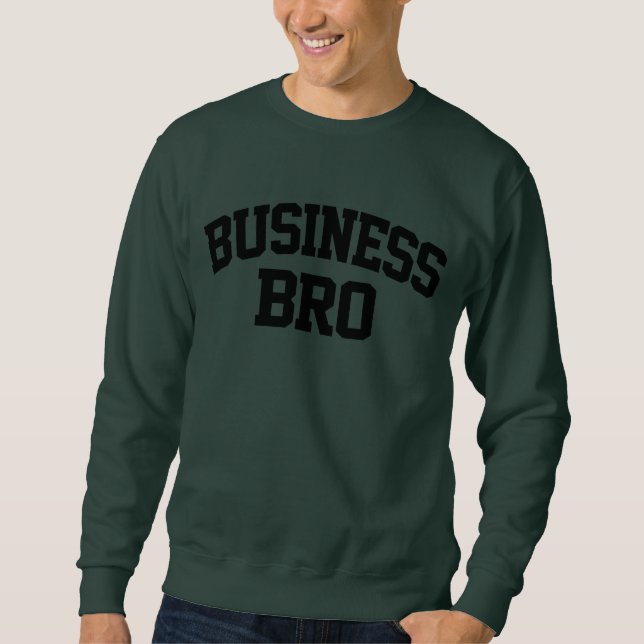 Business Bro Funny Lång Ärmad Tröja (Framsida)