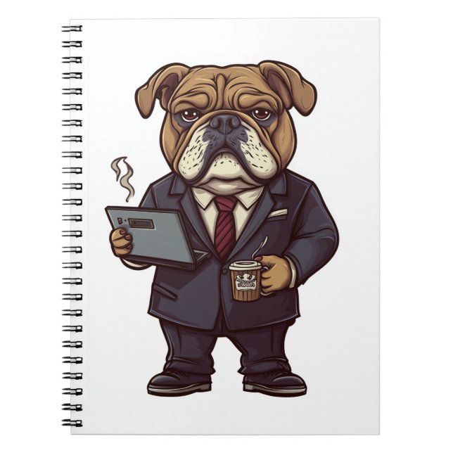 Business Bulldog - Funny Office Hund Anteckningsbok (Framsidan)