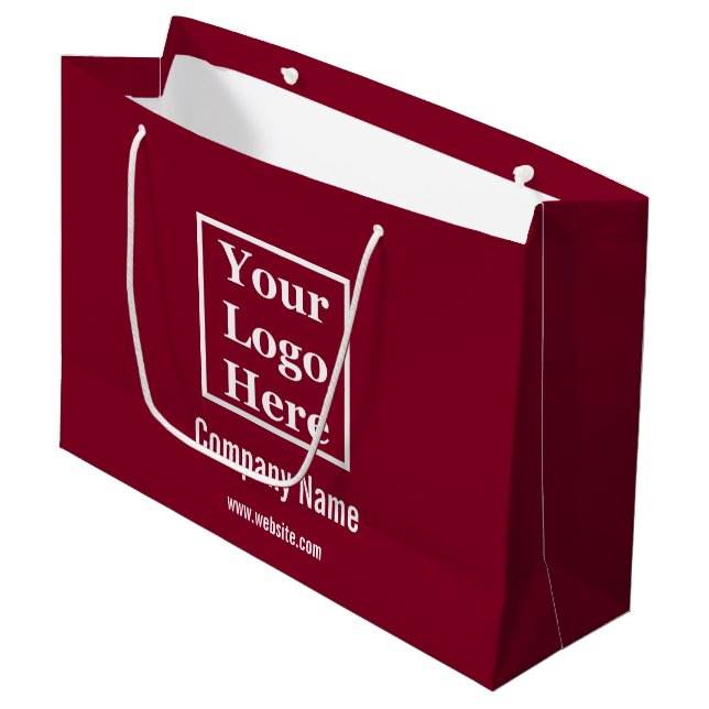 Business Burgundy White Company Namn Text Logotyp (Framsidan Vinklad)