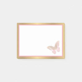 Business Butterfly Rosa Guld 4x3 Post-it Block