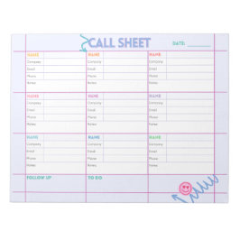 Business Call Planner & Tracking Lakan Antecknings Anteckningsblock
