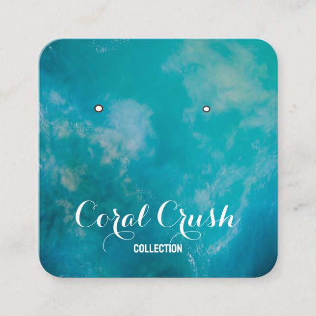 Business Calligraphy Earring Visning Card Fyrkantigt Visitkort (Framsida)