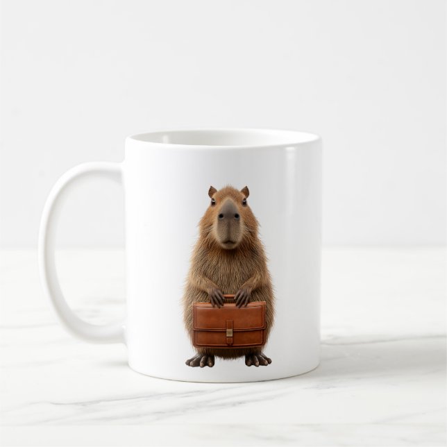 Business Capybara med portföljen Briefcase Kaffemugg (Vänster)