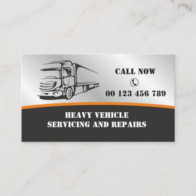 Business card  for Auto services for heavy vehicle Visitkort (Framsida)