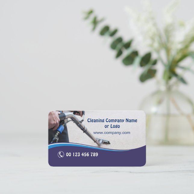 Business card for Carpet Cleaning Company Visitkort (Stående Fram)