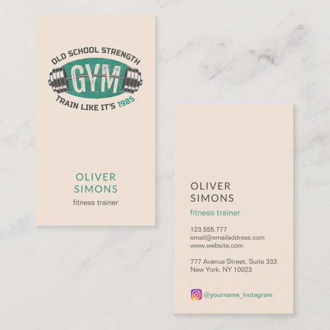 Business Card for Fitness trainer Visitkort (Fram/baksida)