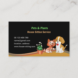 business card for Pet & Plants Sitting Service Visitkort