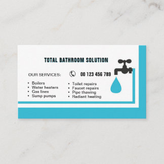business card for plumber & handyman visitkort