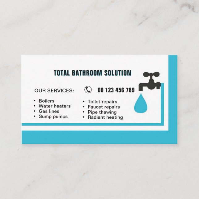 business card for plumber & handyman visitkort (Framsida)