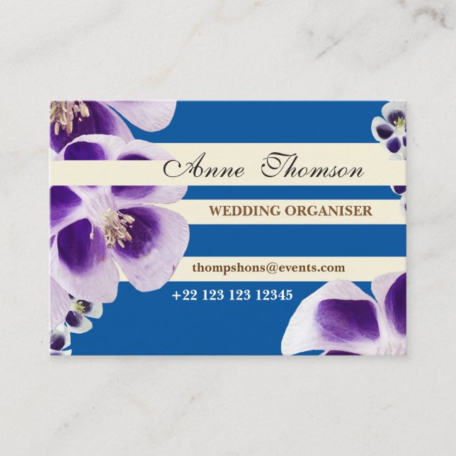 Business Card för Professionell av elegant Blommig Visitkort (Framsida)