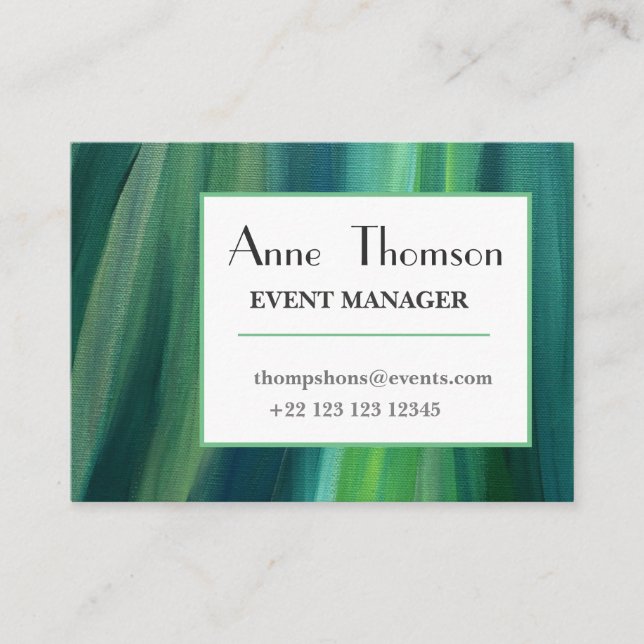 Business Card för Professionell av elegant Grönt Visitkort (Framsida)
