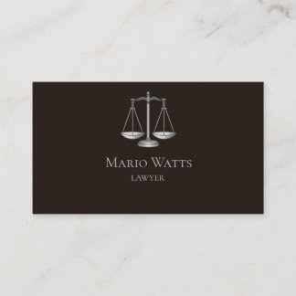 Business Card Lawyer Black and Grey Visitkort