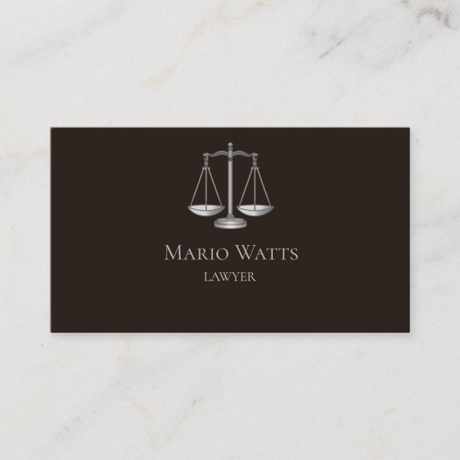 Business Card Lawyer Black and Grey Visitkort (Framsida)