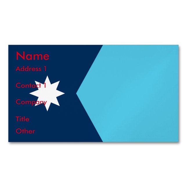 Business Card Magnet with Flag of Minnesota, US (Framsida)