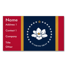 Business Card Magnet with Flag of Mississippi