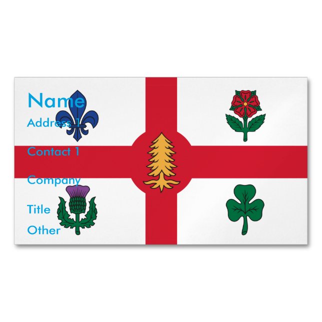 Business Card Magnet with Flag of Montreal (Framsida)
